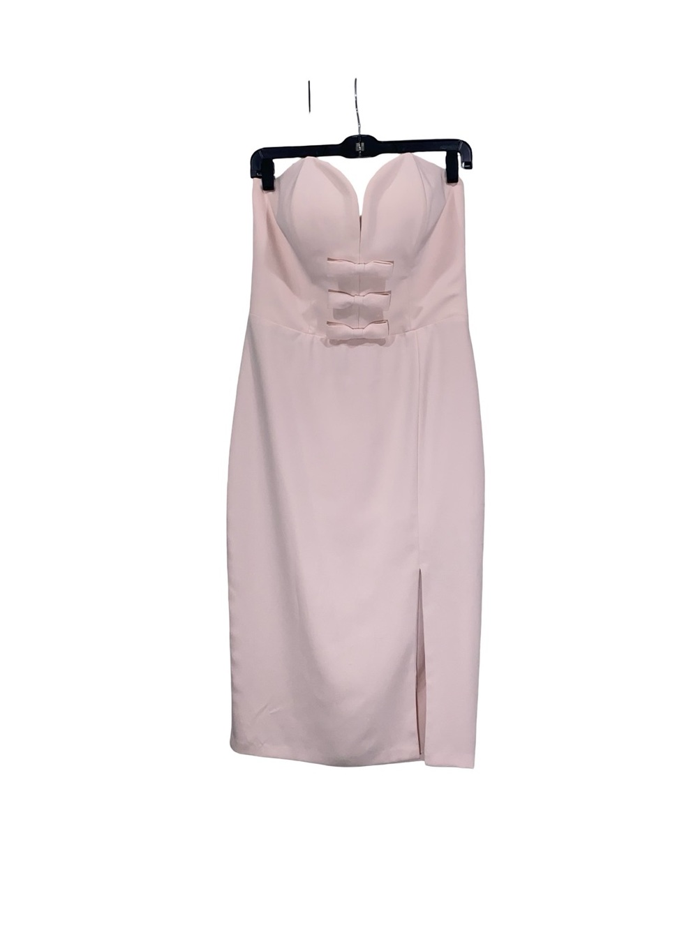Amanda Uprichard Joslynne Strapless Blush Pink Bow-Front Sheath Dress - Picture 2 of 7